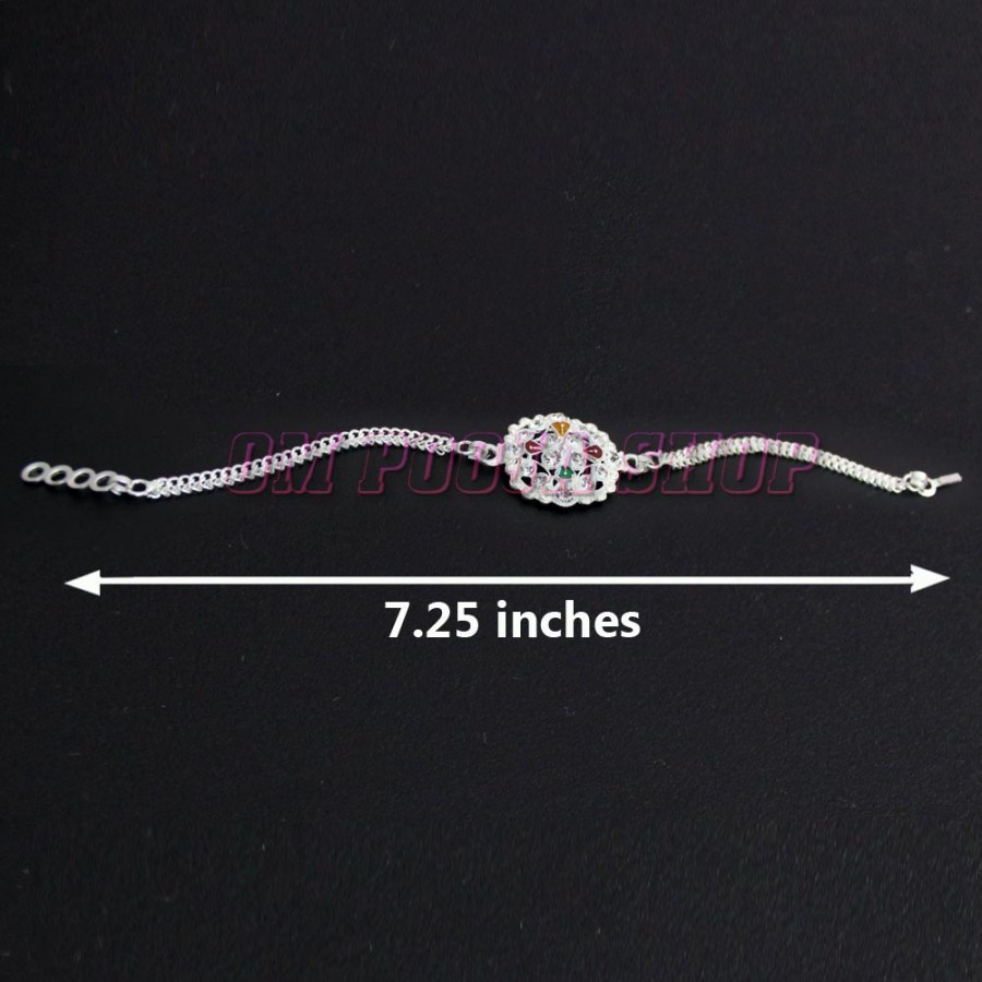 Handmade German Silver Rudraksh Work Bhaiya Bhabhi Rakhi Set 190